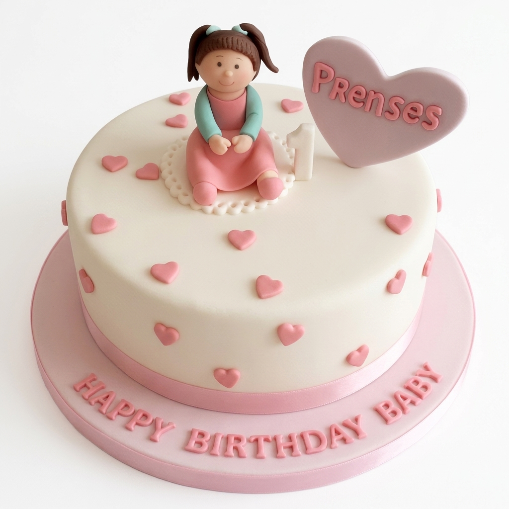 Princess Baby Girl 1st Birthday Cake