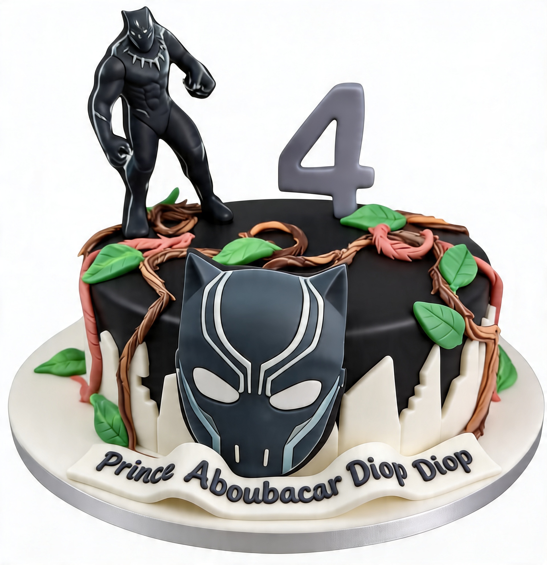 Black Panther Birthday Cake with Custom Age
