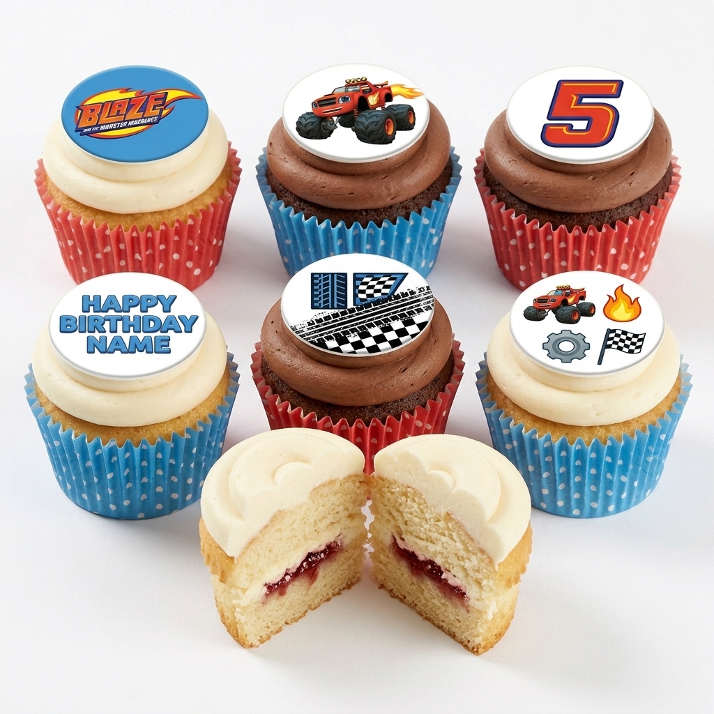 Blaze Birthday Cupcakes | Personalised Monster Truck Theme