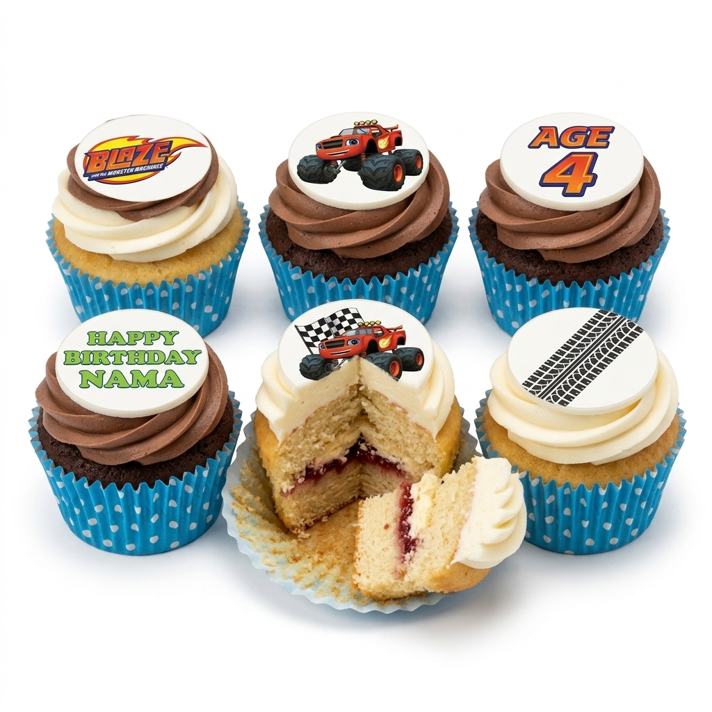 Blaze and the Monster Machine Birthday Cupcakes with Custom Age