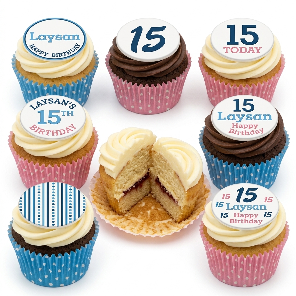 Personalised Birthday Cupcakes with Custom Age Toppers
