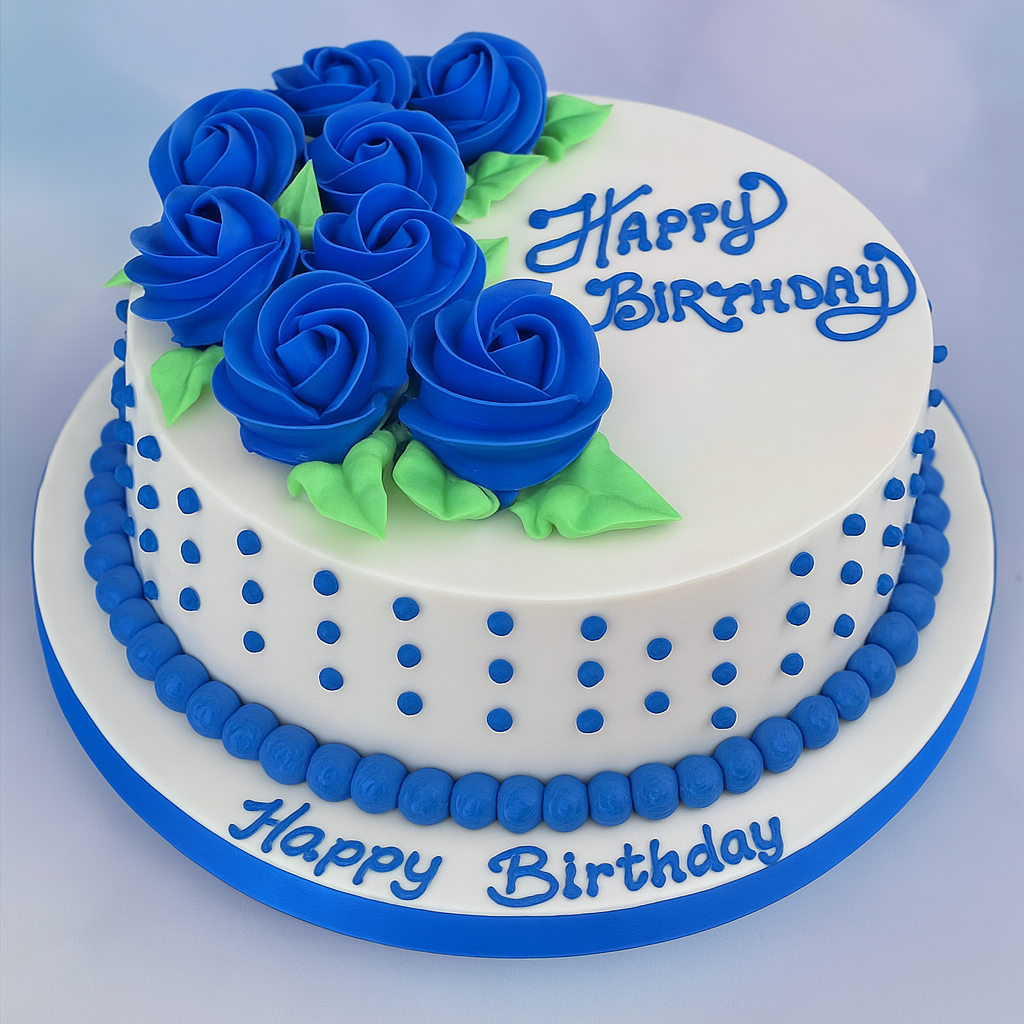 Blue Floral Cake