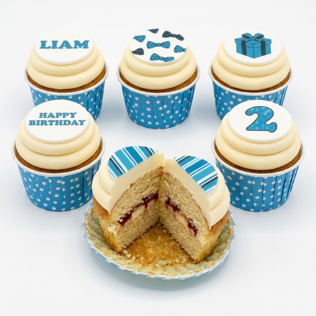 Boys Bow Tie Birthday Cupcakes