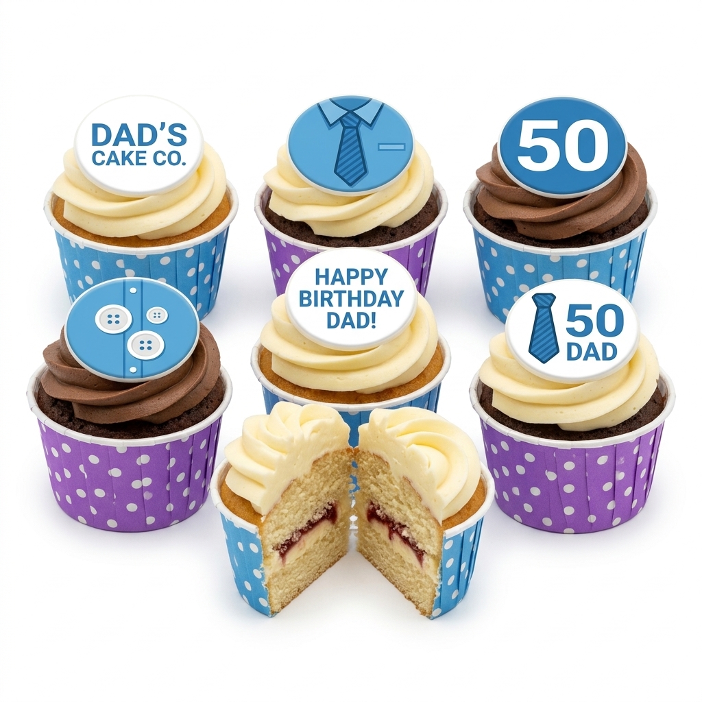 Dad's Shirt & Tie Birthday Cupcakes