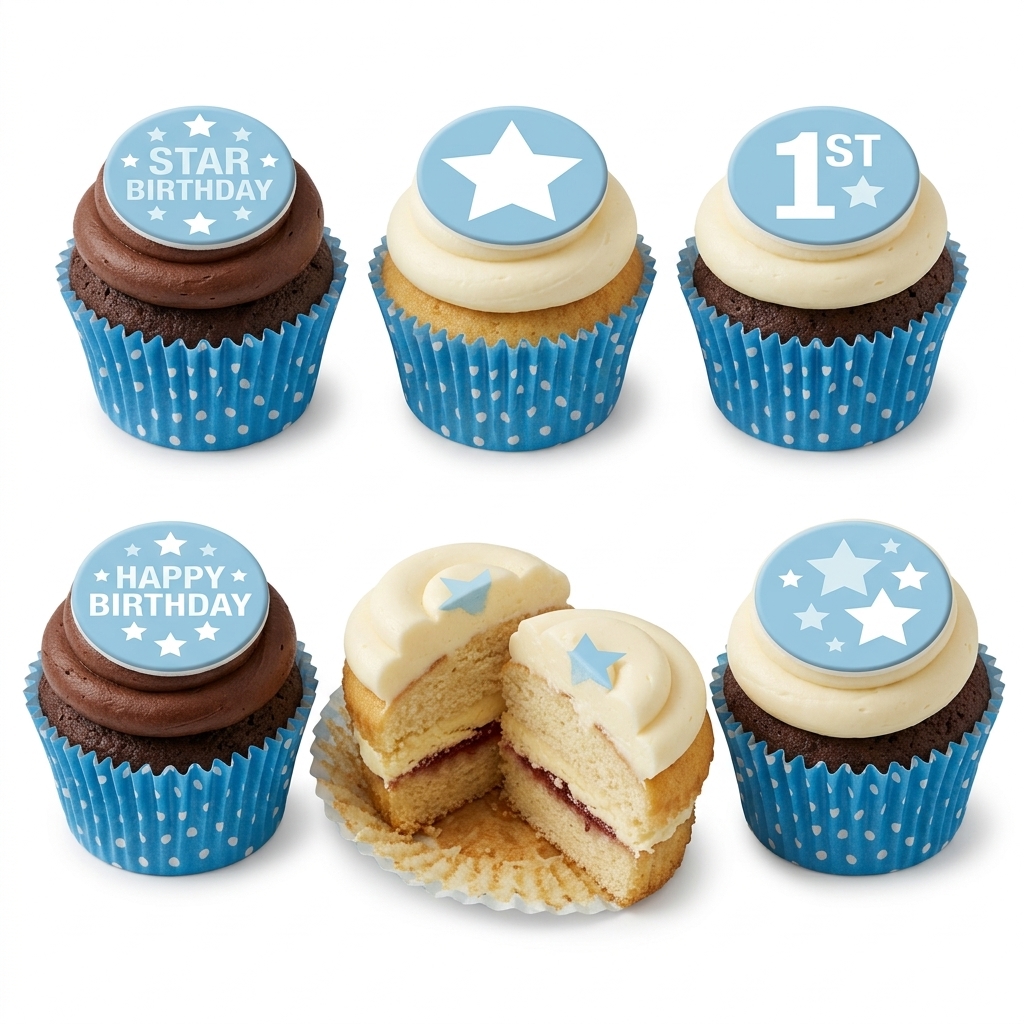 Kids Star Birthday Cupcakes