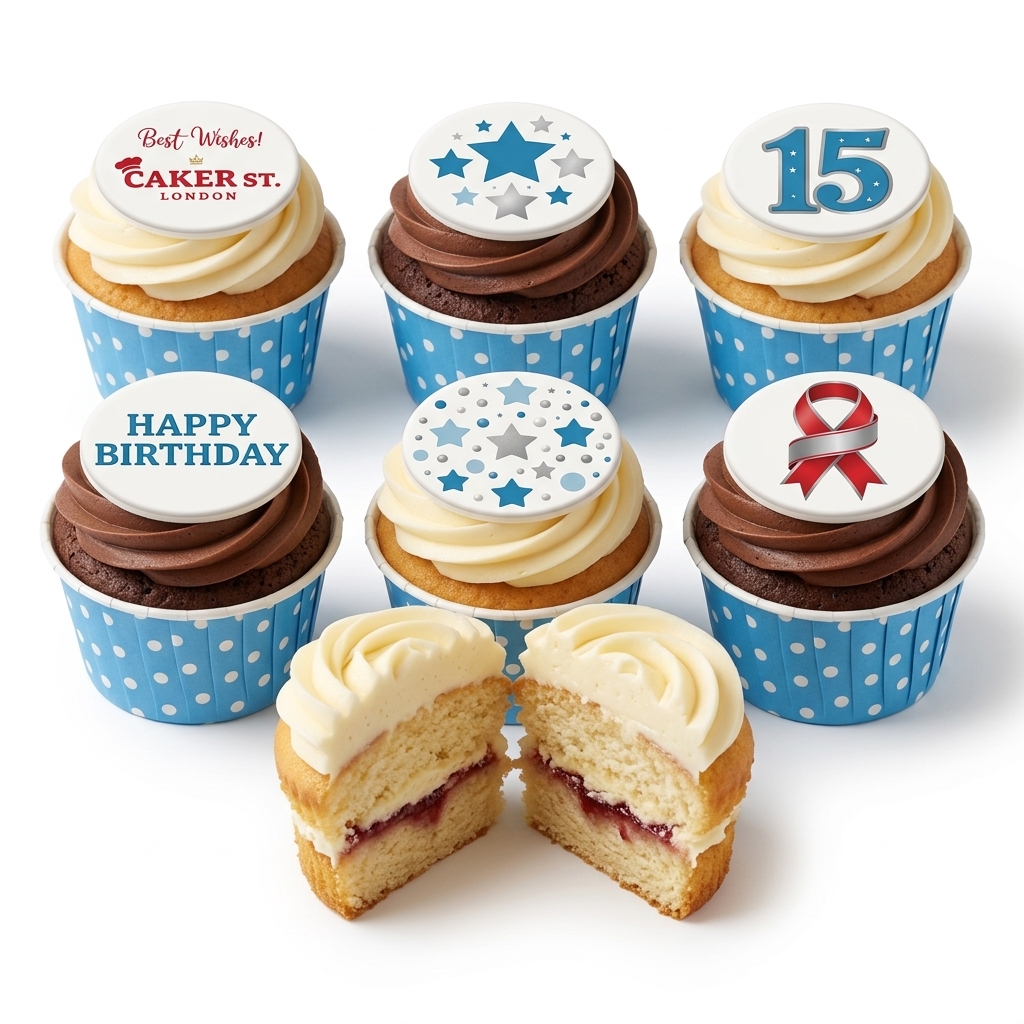 Custom Age Birthday Cupcakes with Stars