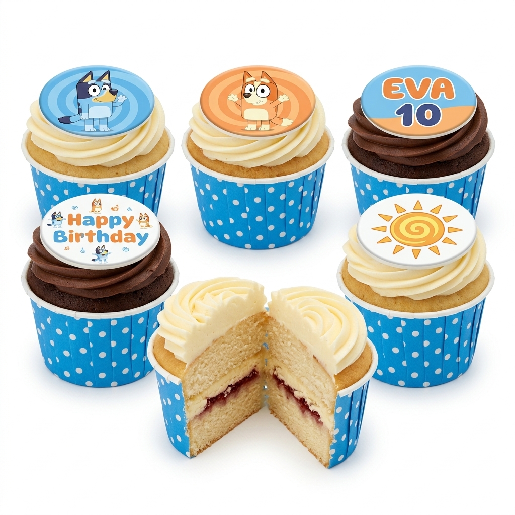 Bluey Theme Birthday Cupcakes