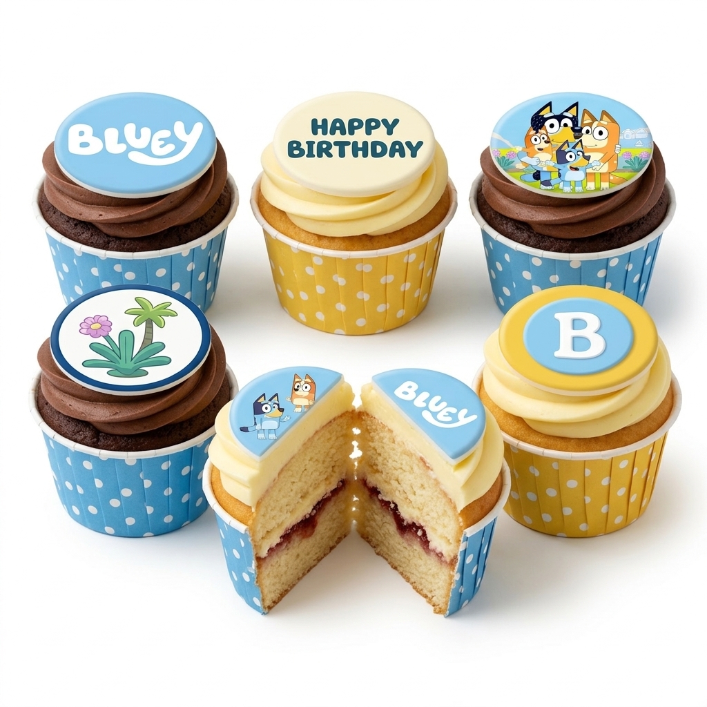 Bluey Birthday Cupcakes