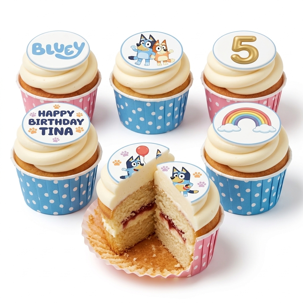 Bluey Birthday Cupcakes for Kids
