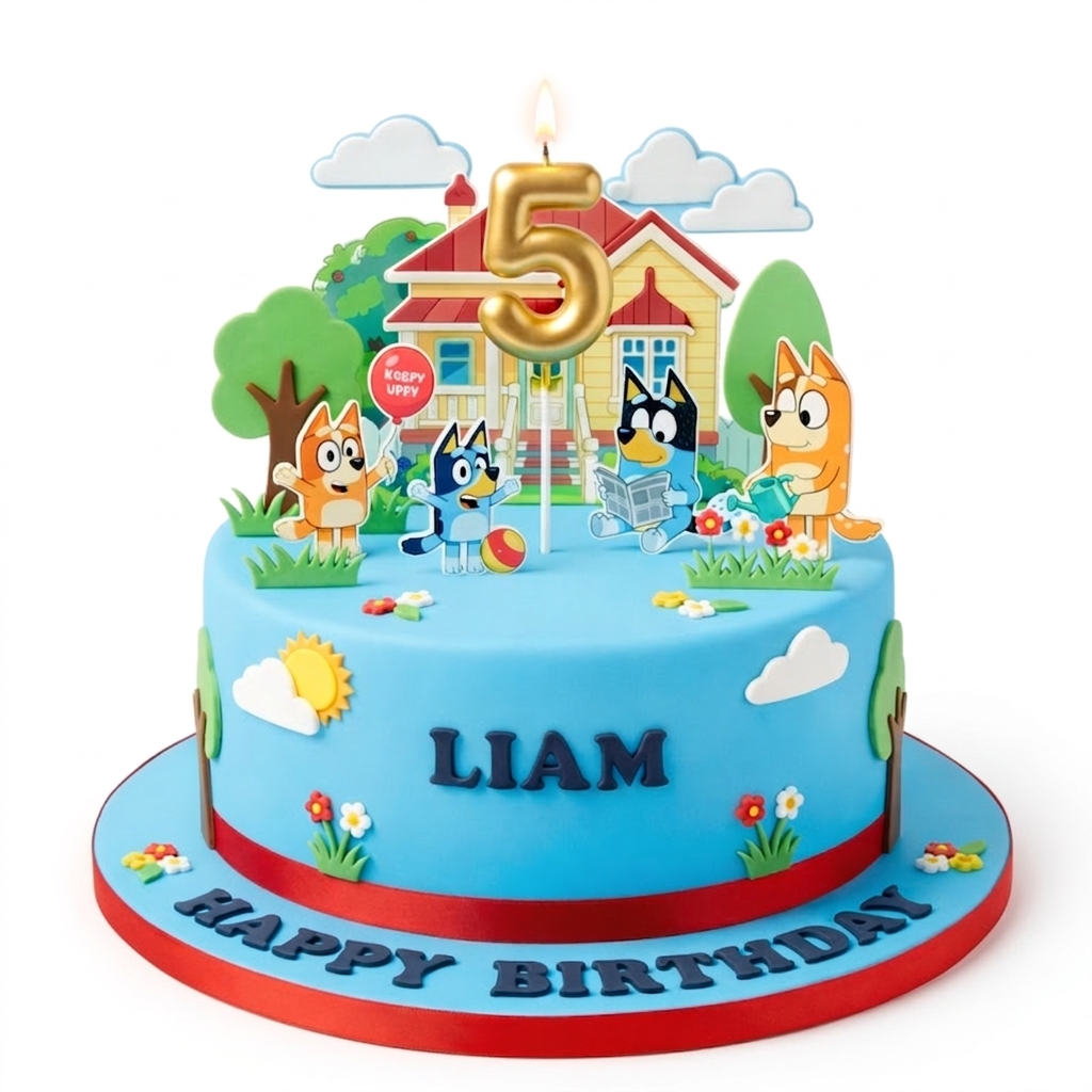 Bluey Theme Kids Birthday Cake