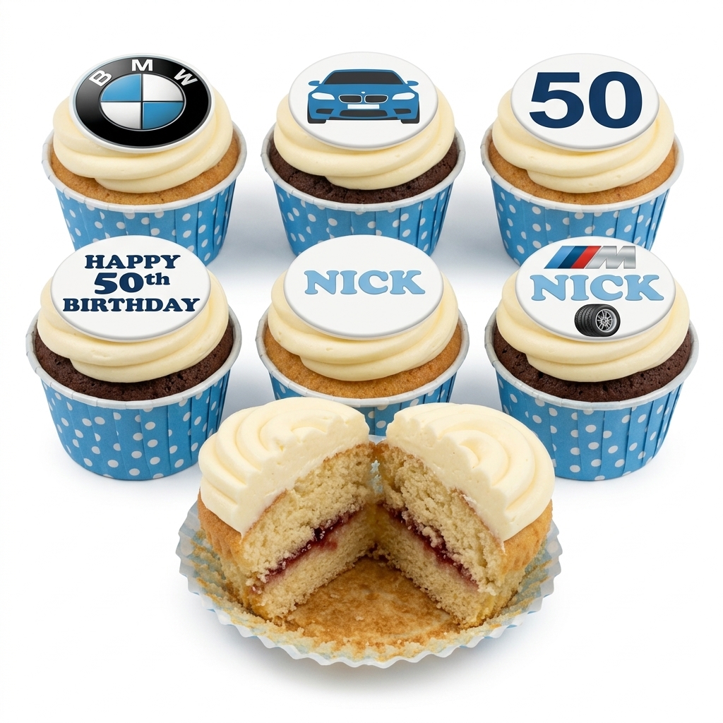 BMW Car Theme Birthday Cupcakes