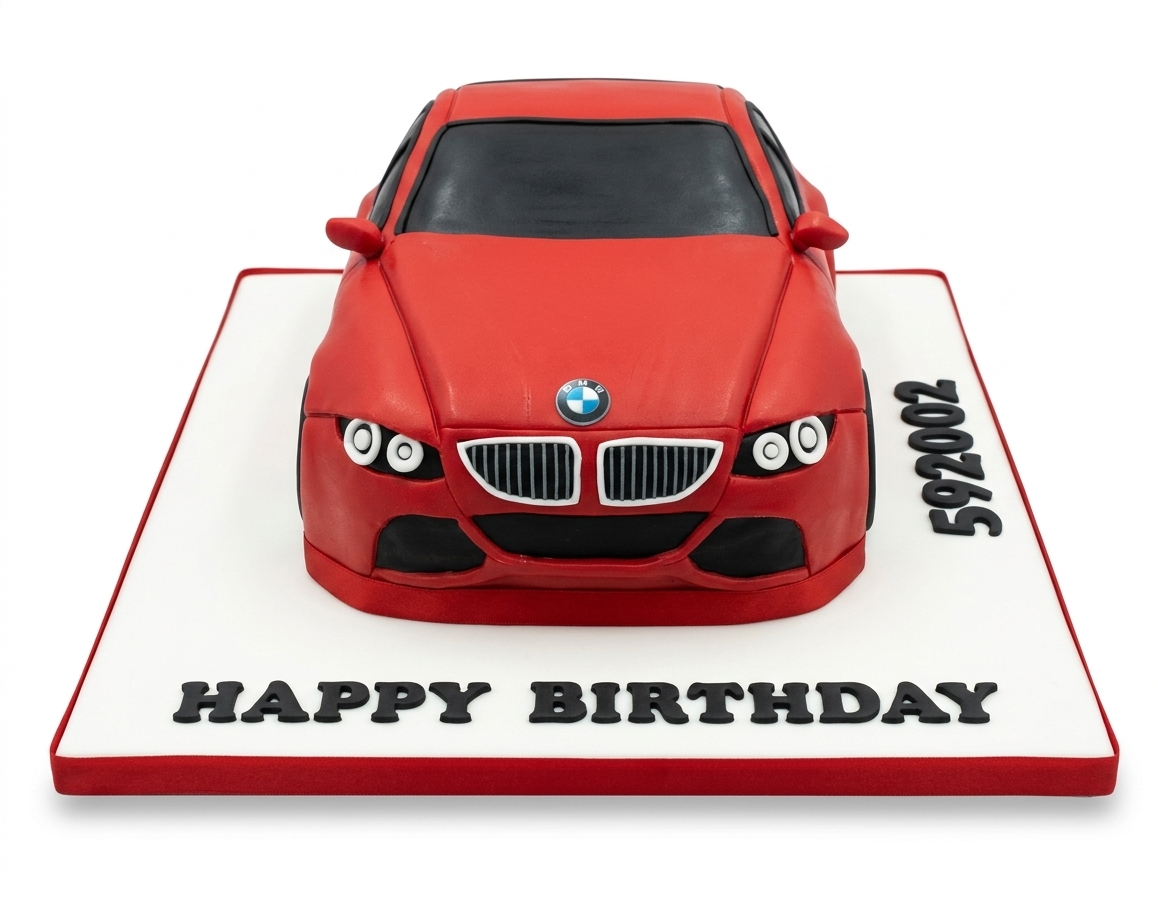 Red BMW Car Birthday Cake