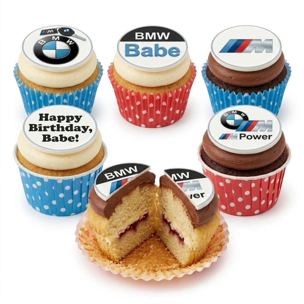 BMW Themed Birthday Cupcakes
