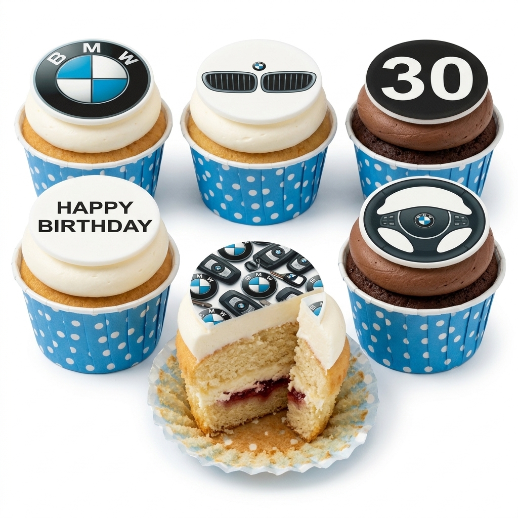 BMW Car Theme Birthday Cupcakes
