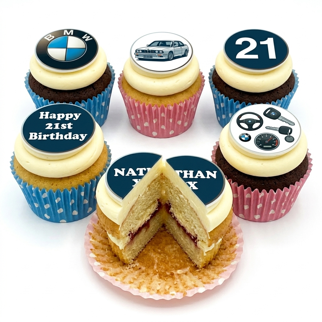 BMW Car Theme Birthday Cupcakes