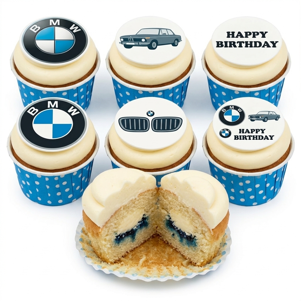 BMW Car Theme Birthday Cupcakes