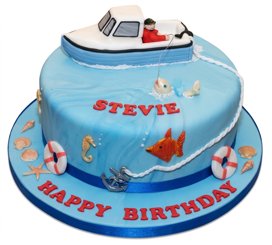 Fishing Boat Birthday Cake