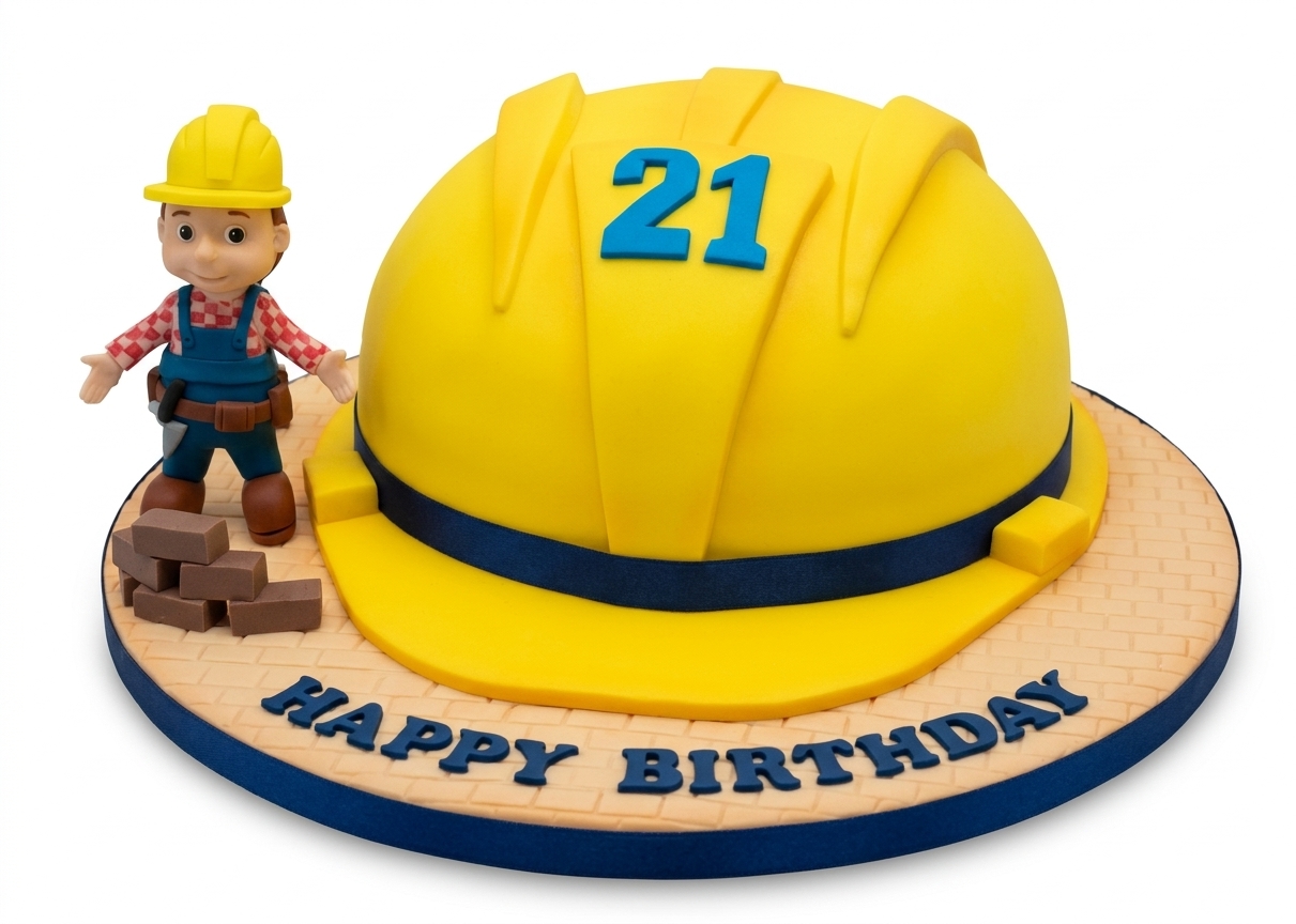 Bob The Builder Birthday Cake with Custom Age