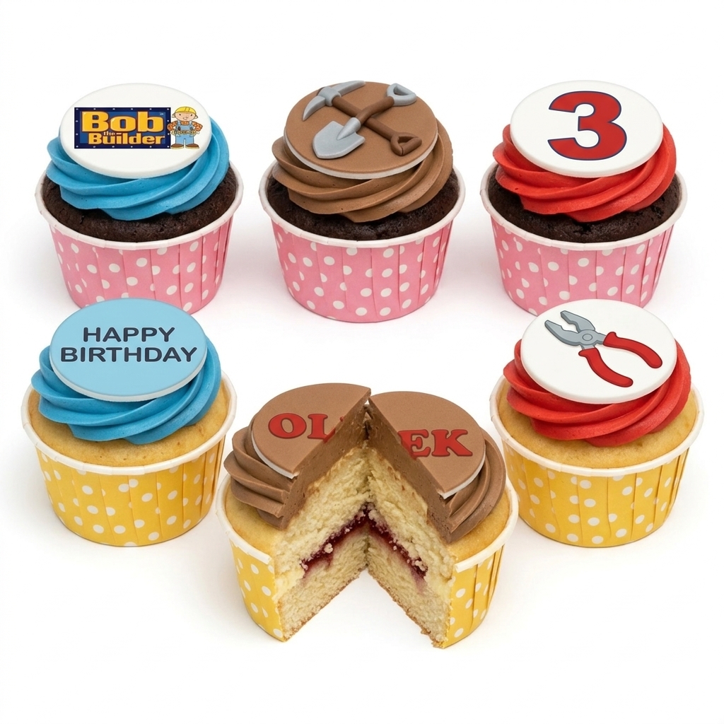 Bob the Builder Kids Birthday Cupcakes