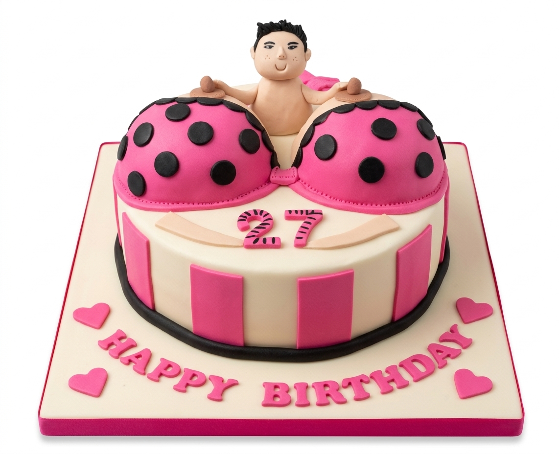 Adult Lady Bra Theme Birthday Cake