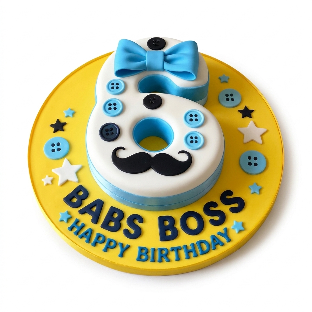 Boss Theme Number Birthday Cake