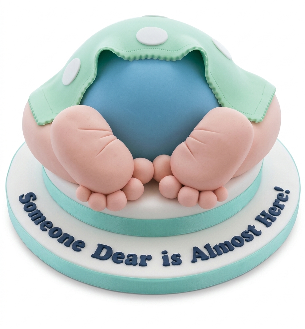 Baby Feet Baby Shower Cake for Boys