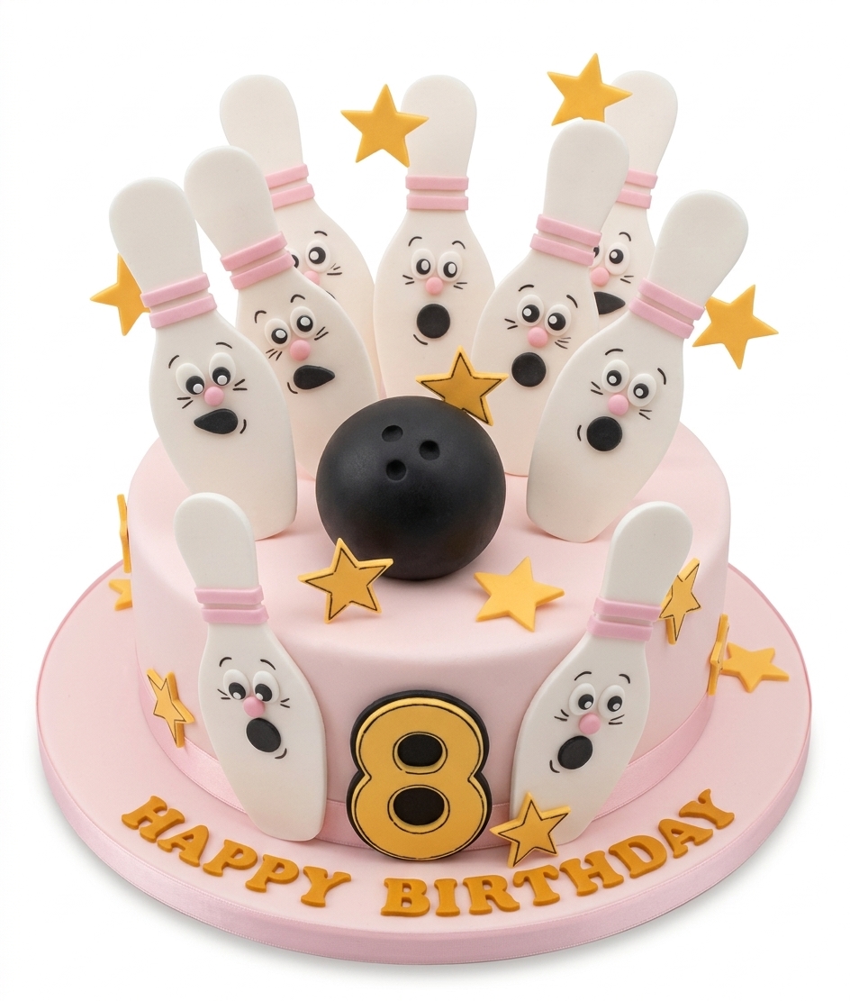Kids Bowling Birthday Cake with Custom Age