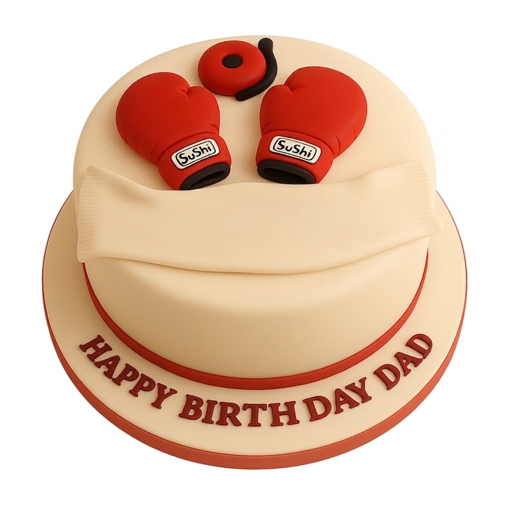 Boxing Gloves Sports Birthday Cake