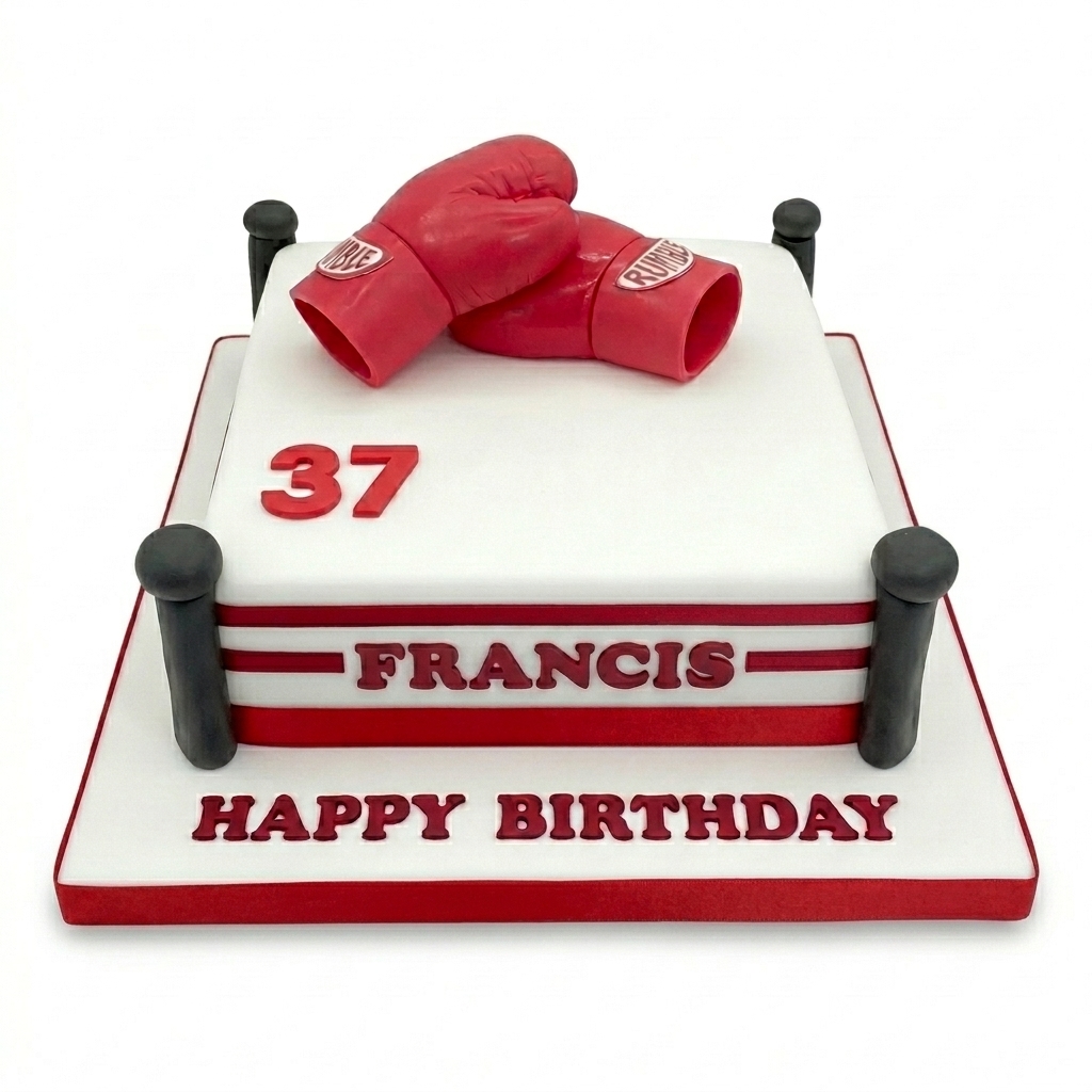 Boxing Ring Birthday Cake with Custom Age