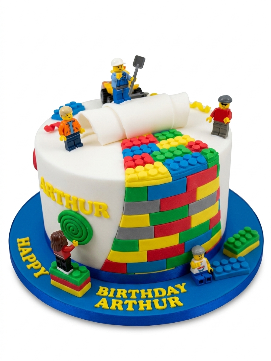 Construction Building Blocks Kids Birthday Cake