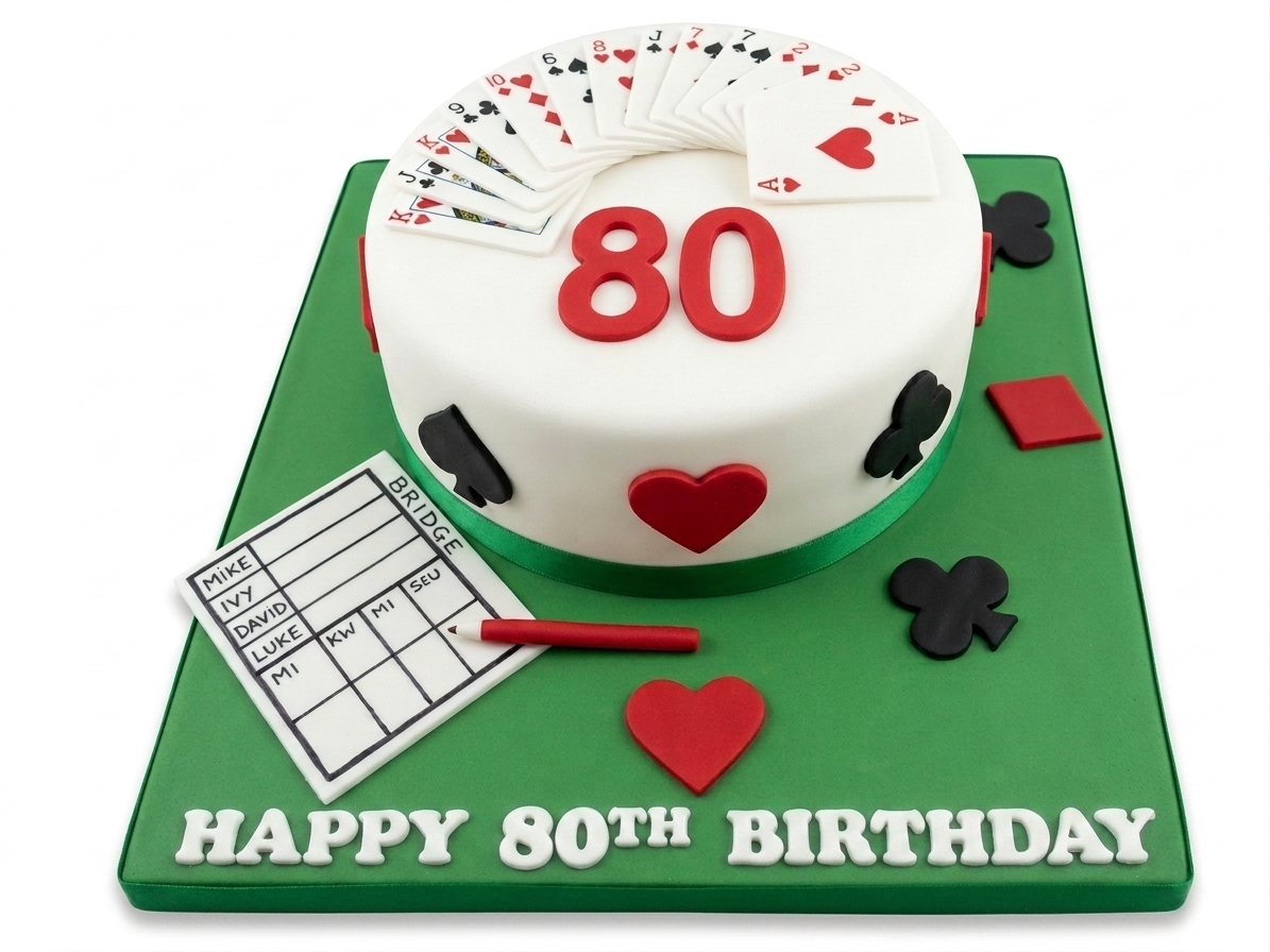 80th Birthday Bridge Game Cake