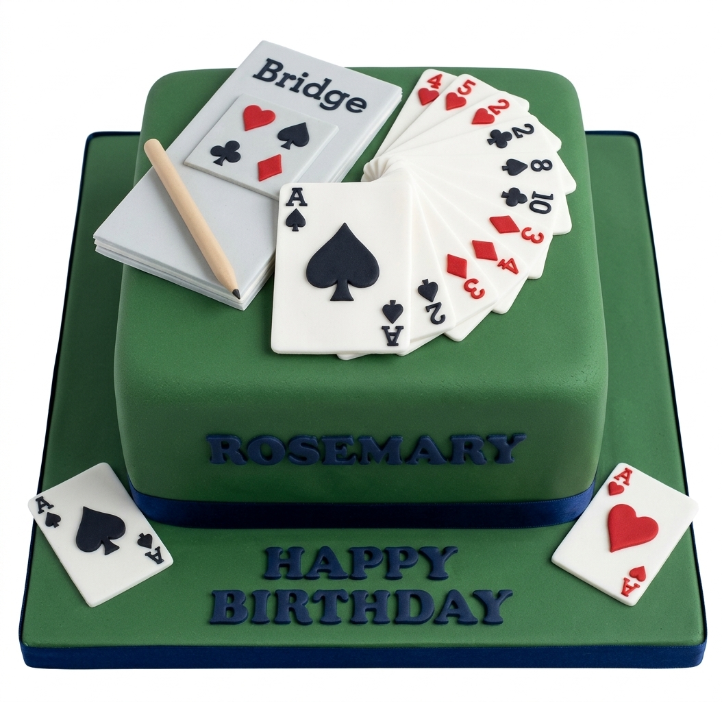 Bridge Game Theme Birthday Cake