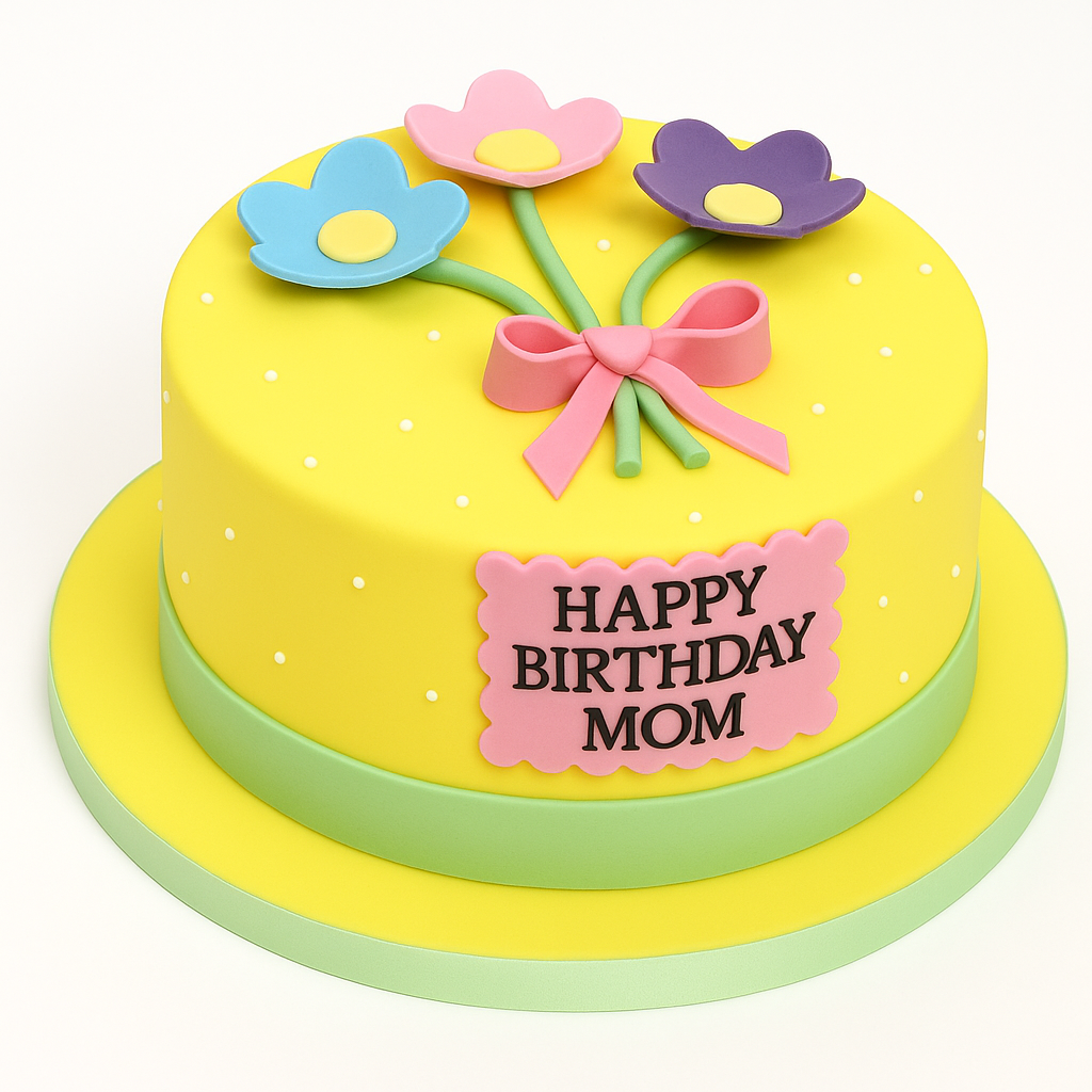  Bright Floral Mum Birthday Cake