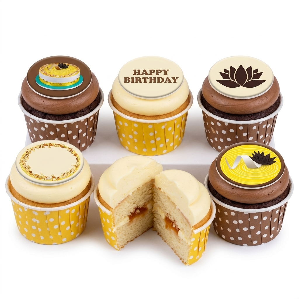 Assorted Decorative Birthday Cupcakes