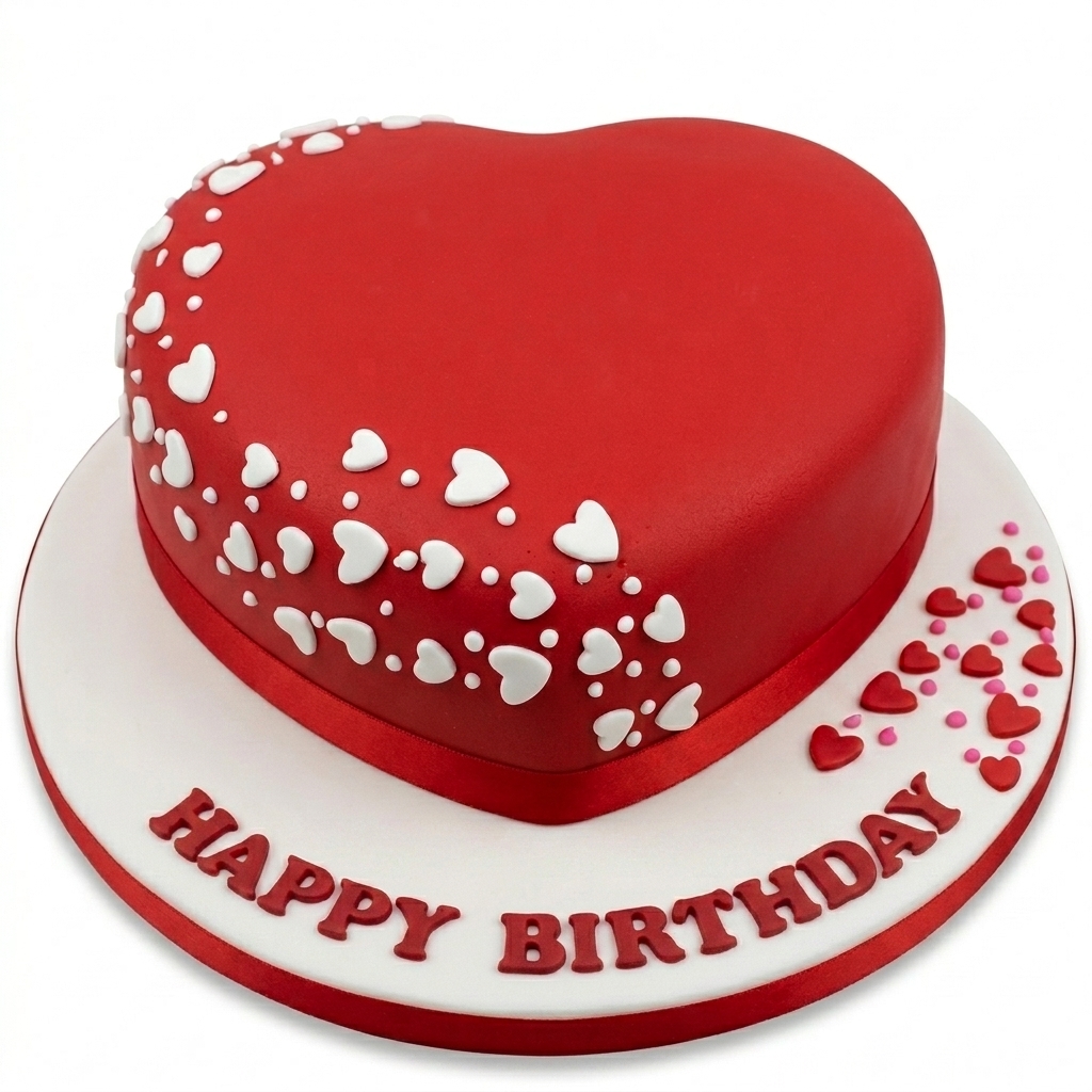 Red Heart Birthday Cake
