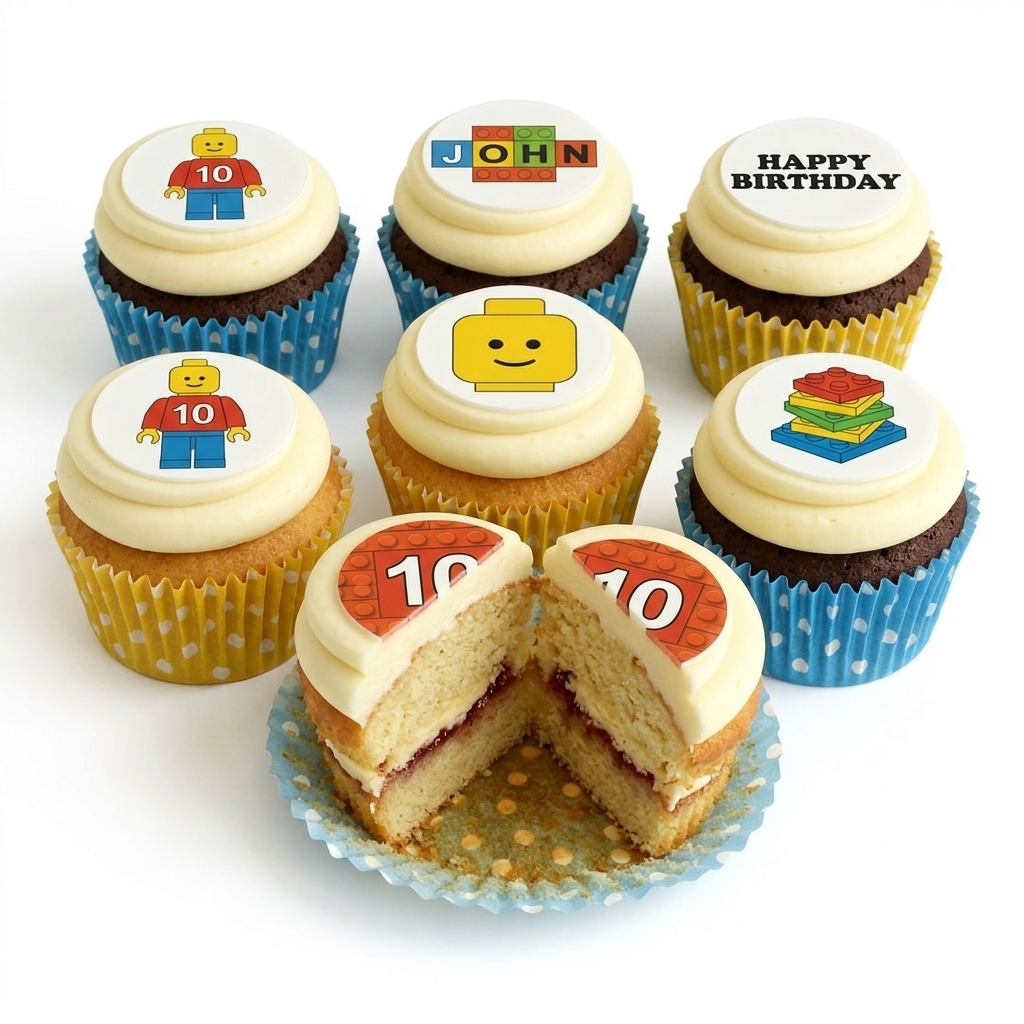 Lego Building Blocks Birthday Cupcakes