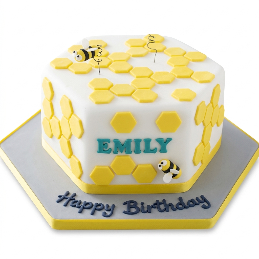 Bee & Honeycomb Birthday Cake