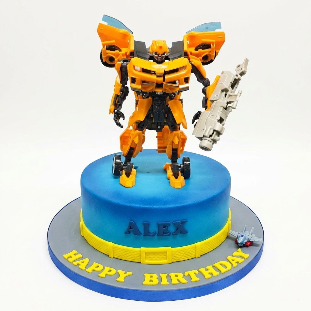 Transformers Bumblebee Birthday Cake for Boys