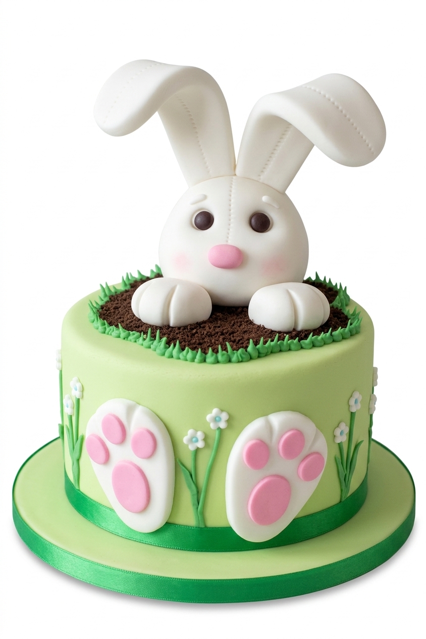 Cute Bunny Rabbit Kids Birthday Cake
