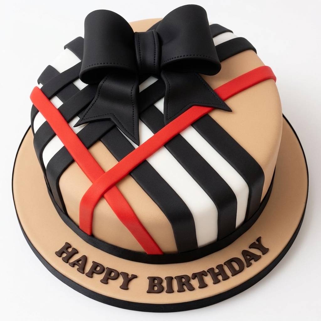 Designer Plaid Burberry Birthday Cake for Her