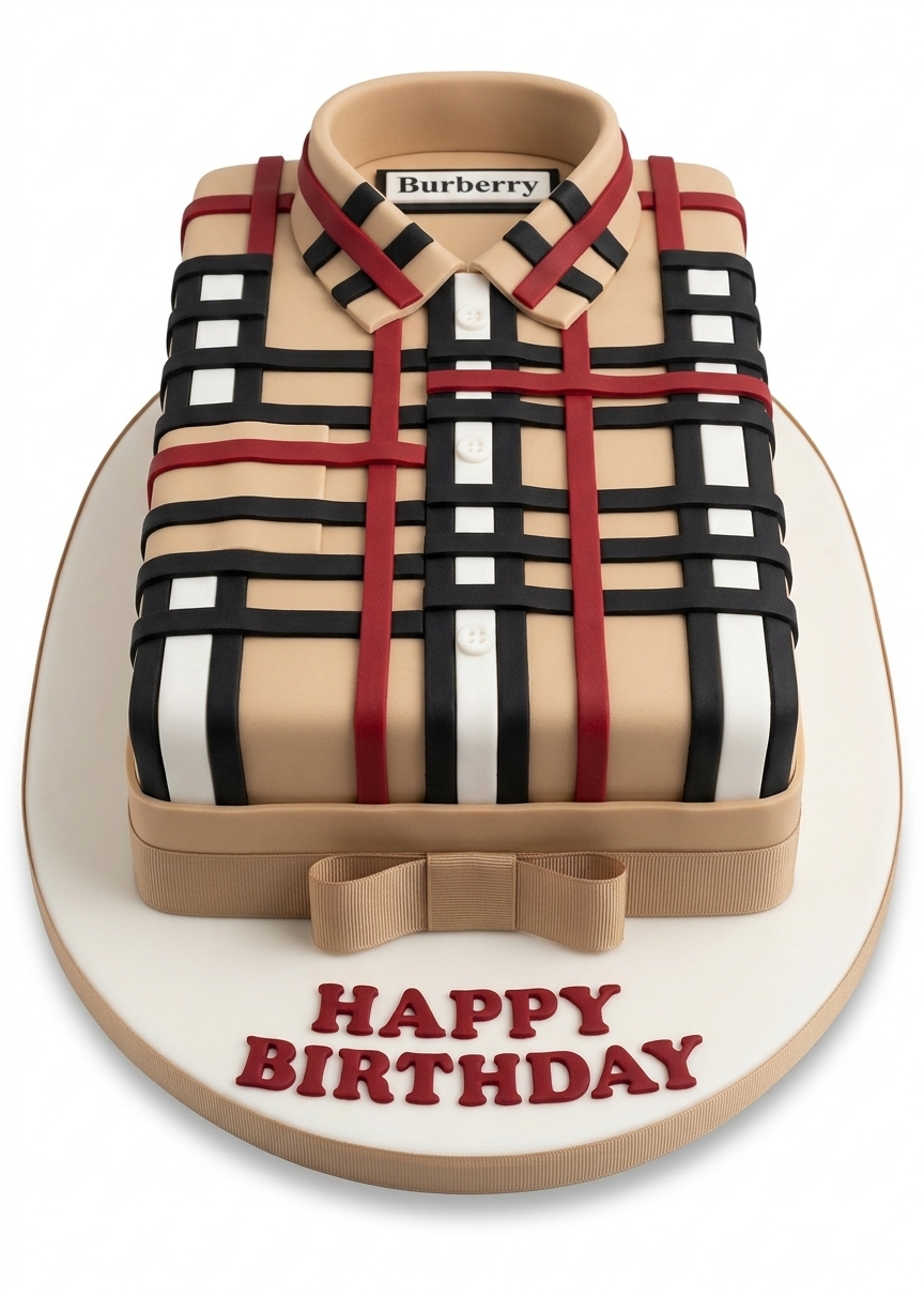 Burberry Plaid Shirt Birthday Cake for Him