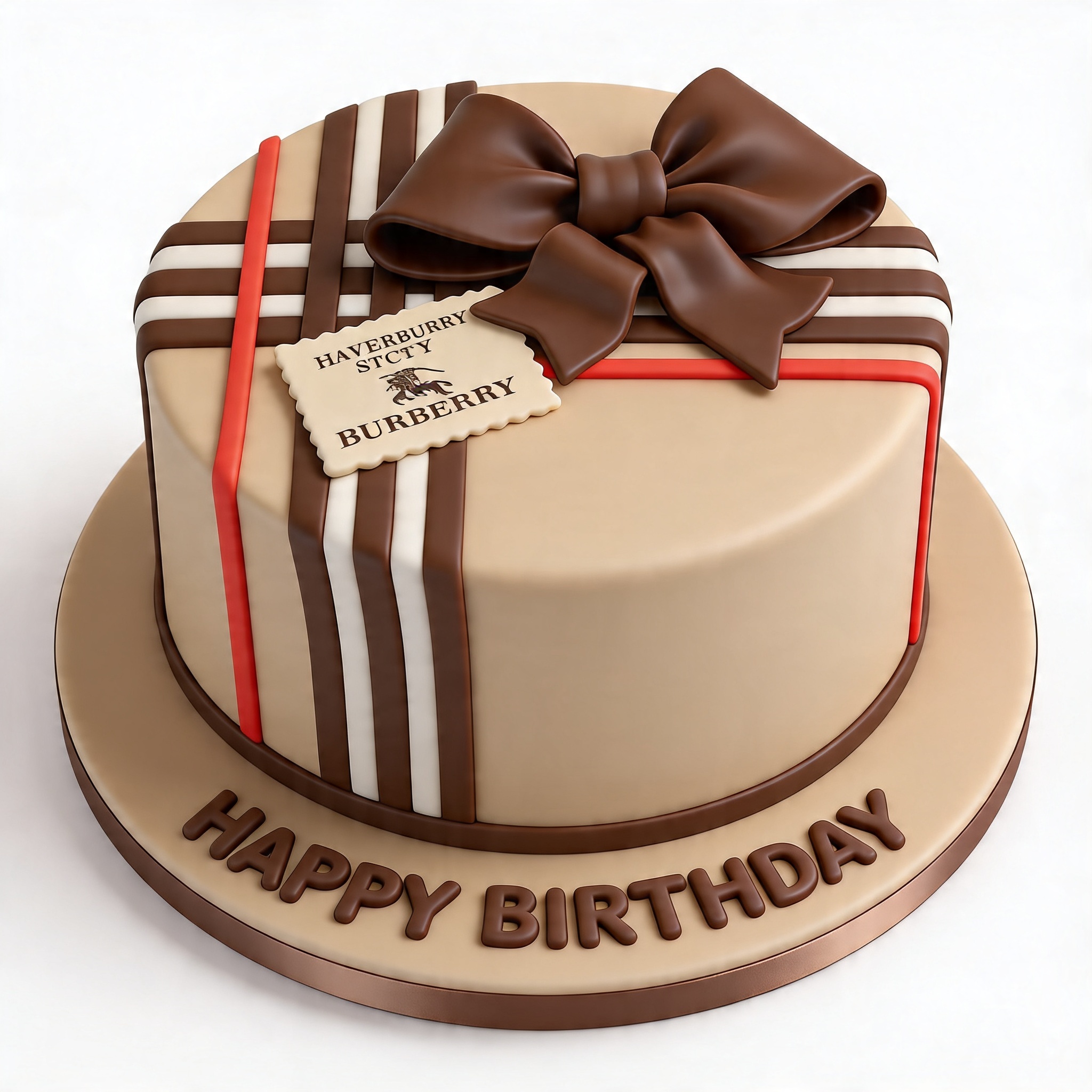 Burberry Style Designer Birthday Cake