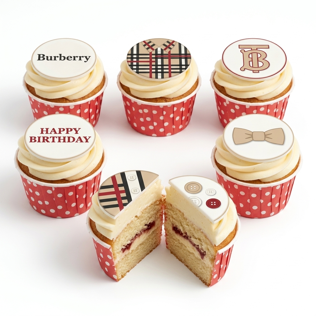 Luxury Plaid Designer Birthday Cupcakes