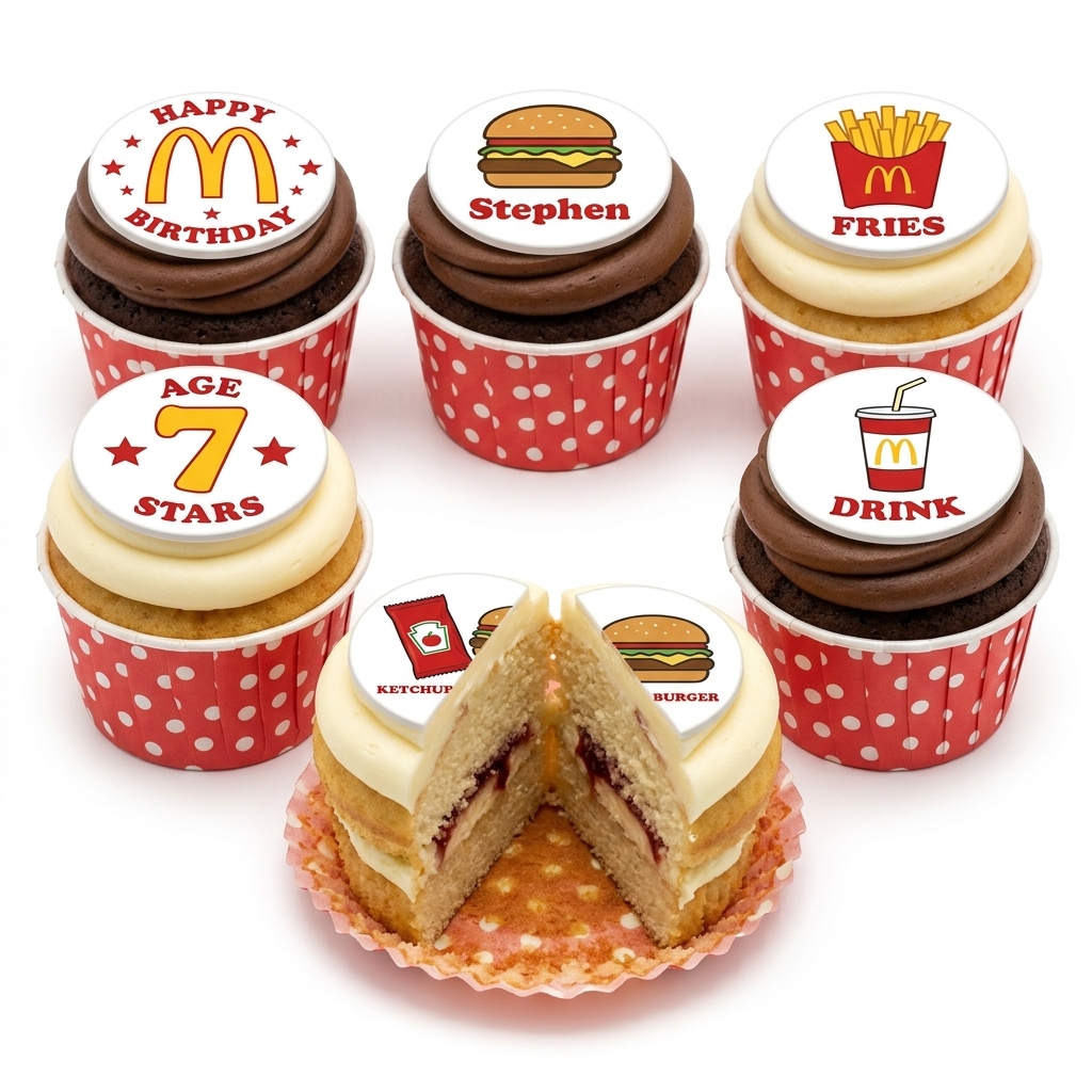 McDonald's Theme Birthday Cupcakes