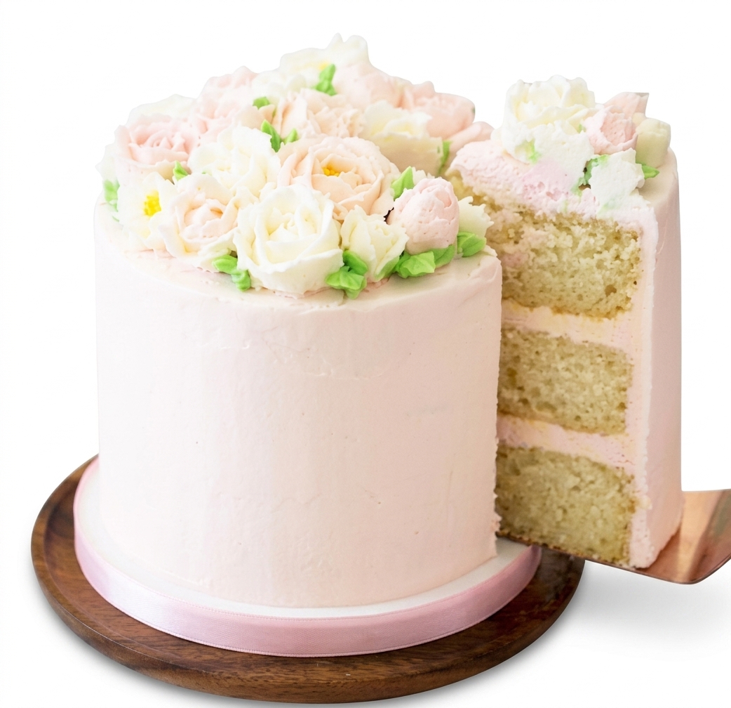 Pink Floral Birthday Cake