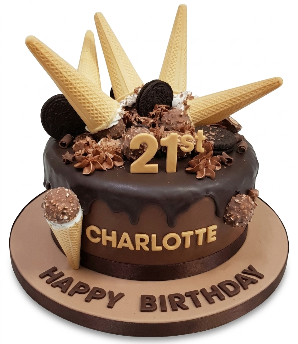 Chocolate Drip Birthday Cake with Custom Age Topper