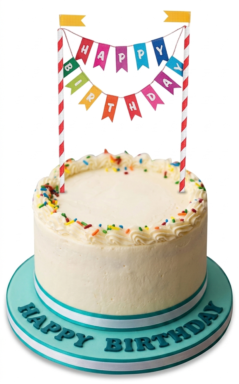 Classic Happy Birthday Cake with Sprinkles