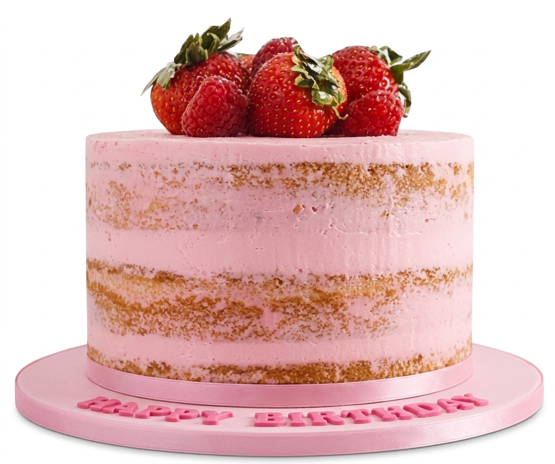Naked Berry Birthday Cake