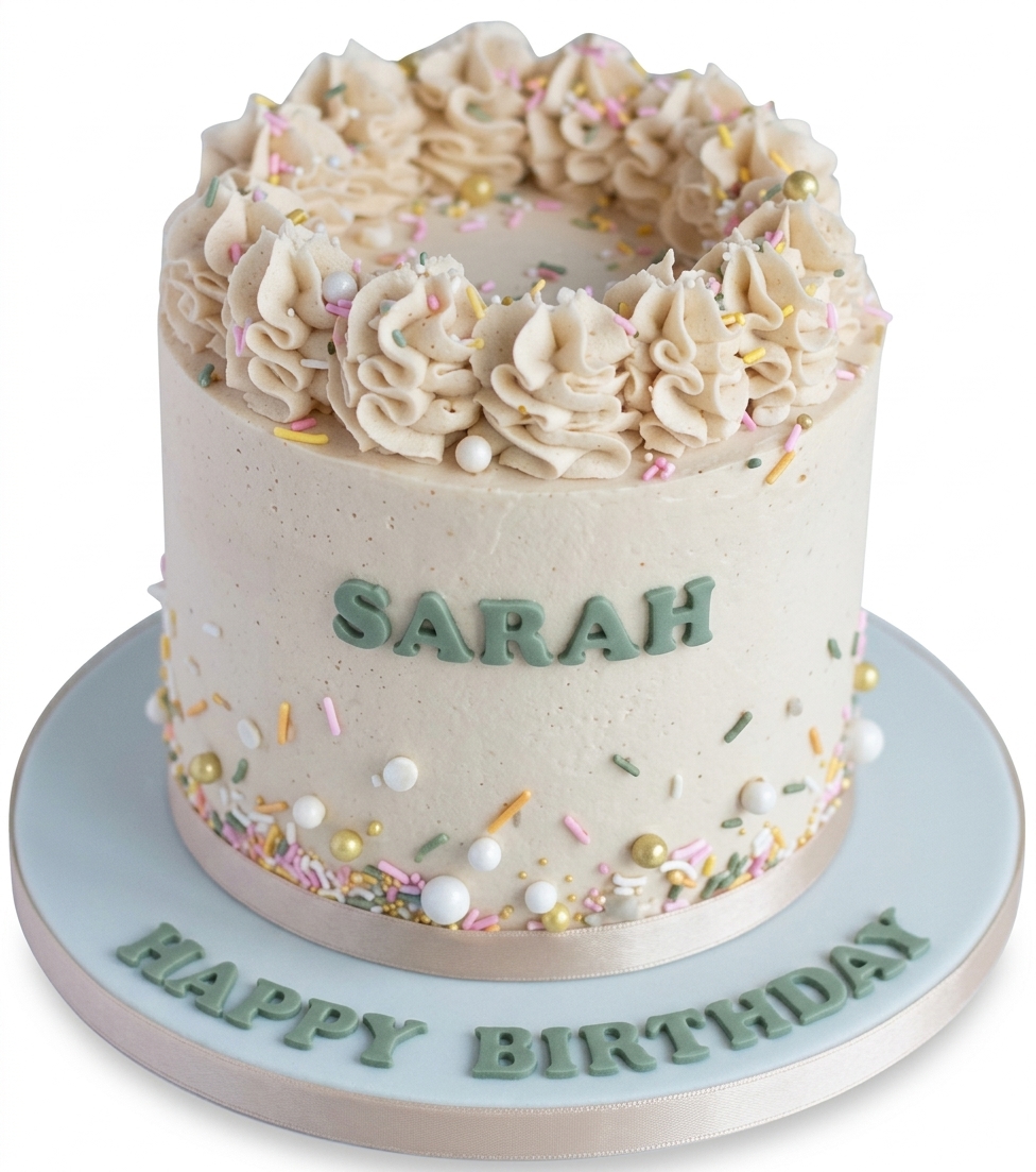 Elegant Sprinkle Birthday Cake For Her