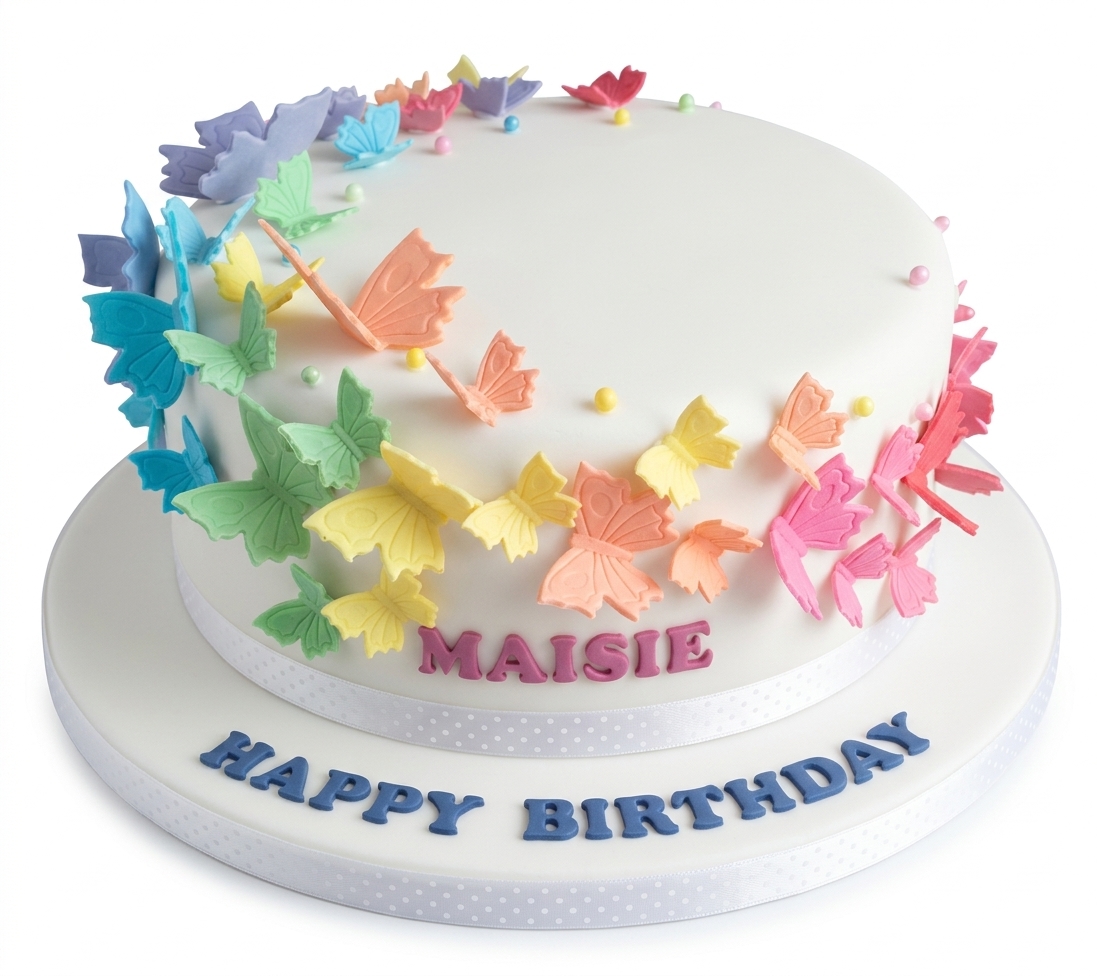 Personalised Butterfly Birthday Cake